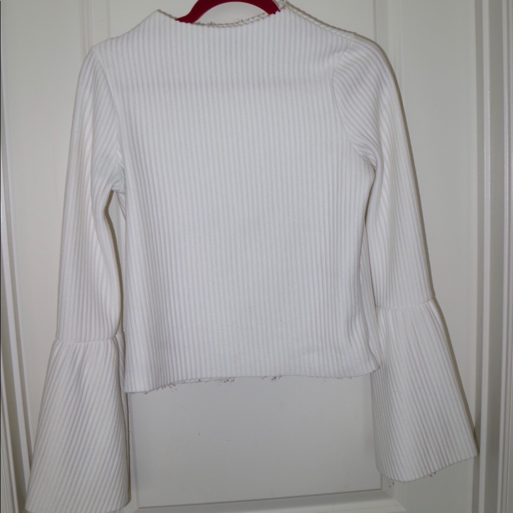 White bell sleeve sweater